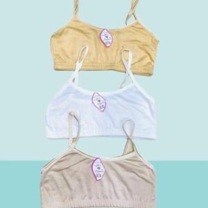 Cotton Non-Padded Bras Beige White Yellow Adjustable