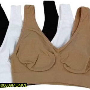 Women's Breathable Cotton Spandex Sports Bras Pack of 3