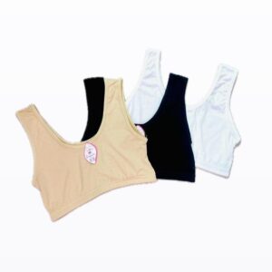 Cotton Non-Padded Bras Pack of 3 Skin Black White