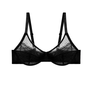 Black Lace Push-Up Underwear Women's Comfortable Mesh